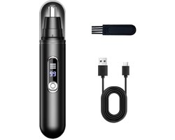 Neustrimmer voor mannen - Elektrische neustrimmer - Oplaadbaar via USB - LED-display - Waterdicht ontwerp - Oortrimmer - Uniseks - Geschikt voor neus- en oorhaar - Baard en Oorhaar trimmer
