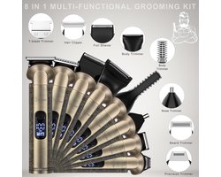 Neustrimmer - Zwart - Draadloos - 8-in-1 Elektrische Grooming Kit voor Mannen