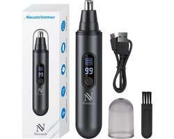 Nuvance Neustrimmer - Oplaadbaar & Afspoelbaar - Neushaartrimmers - Oortrimmer - Mannen & Vrouwen - USB C - Zwart