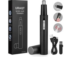 Oor- en Neushaartrimmer - USB Oplaadbaar - Dubbele Roterende Messen - Roestvrijstaal Zwart - Voor Mannen en Vrouwen