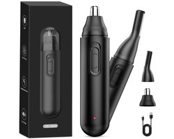 Oplaadbare 2-in-1 neushaartrimmer, oorhaartrimmer, IPX6 waterdicht, unisex professionele pijnloze wenkbrauw- en gezichtshaartrimmer