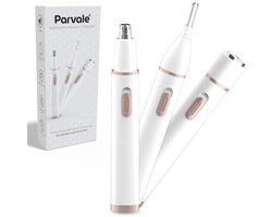 Parvale® Neustrimmer 3 in 1 - Neustrimmer - Neustrimmer Vrouwen – Neushaartrimmers – Neushaartrimmers Vrouwen – Neustrimmer mannen – Wenkbrauw Trimmer - Neushaartrimmer Heren – Gezichtsontharing Dames - Neustrimmer Oplaadbaar - Neustrimmer Dames
