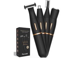 Parvale® Neustrimmer 4 in 1 - Neustrimmer - Neustrimmer Vrouwen – Neushaartrimmers – Neushaartrimmers Vrouwen – Neustrimmer mannen – Wenkbrauw Trimmer – Gezichtsontharing Dames - Neustrimmer Oplaadbaar - Neustrimmer Dames – Parvale Ladyshave
