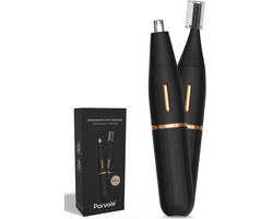 Parvale® Neustrimmer Vrouwen en Mannen 2 in 1 - Neushaartrimmer & Oortrimmer - Wenkbrauw Trimmer Dames - Geschikt Voor Neushaar en Oorhaar - Oplaadbaar