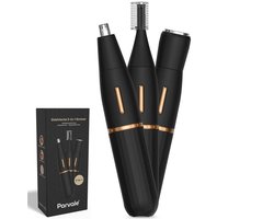 Parvale® Neustrimmer Vrouwen en Mannen 3 in 1 - Neushaartrimmer Dames - Epileerapparaat - Gezichtsepilator - Gezichtsontharing Geschikt voor Neushaar en Oorhaar - Wenkbrauw Trimmer - Oplaadbaar