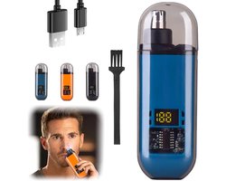 Precisie neustrimmer - Neustrimmer Basic - Wenkbrauw en Oorhaar trimmer - Neustrimmer mannen- Afspoelbare kop -Blauw