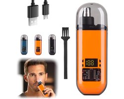 Precisie neustrimmer - Neustrimmer Basic - Wenkbrauw en Oorhaar trimmer - Neustrimmer mannen- Afspoelbare kop - oranje kleur