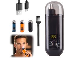 Precisie neustrimmer - Neustrimmer Basic - Wenkbrauw en Oorhaar trimmer - Neustrimmer mannen- Afspoelbare kop - zwart