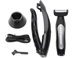 Rugtrimmer voor mannen, elektrische rugscheerapparaten voor mannen met afneembare en uitschuifbare handgreep, Manscape lies- en lichaamshaartrimmer voor mannen, nat en droog