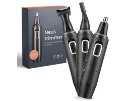 Skoov 3-in-1 Neustrimmer PRO - Draadloos - Oor - Wenkbrauw - Trimmer - Mannen - Heren - Vrouwen - Waterdicht - Zwart