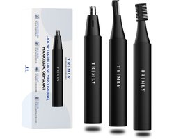Trimly 3-in-1 Neustrimmer Mannen – Oplaadbaar – Wenkbrauwtrimmer – Oortrimmer