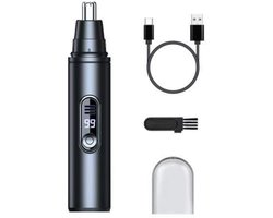 Trimmer voor neus- en oorhaar, oplaadbaar via USB, unisex.