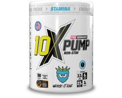 10X - Athletic - PUMP - Stim free - No Caffeine Pre Workout- Wreck it Razz - Framboos