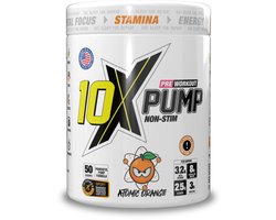 10X - Athletic - PUMP - Stim free - No Caffeine PWO - Atomic Orange - Sinaasappel