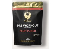 4GOLD Pre Workout - Fruit Punch smaak (300gram) / Sportvoeding - Energy drink voor sport