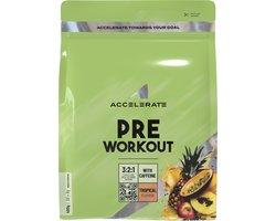 Accelerate Nutrition Pre-Workout Tropical – Krachtige Boost voor Energie, Focus en Uithoudingsvermogen - 400 gram