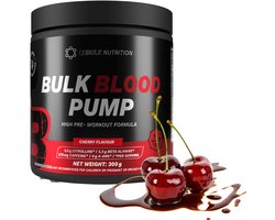 BeBulk Nutrition - Bulk Blood 300g Pre-Workout Pump, Kers, 6g Citrulline, 6g Beta-alanine, 4g AAKG, 400mg caffeine, 500mg Tyrosine - Hoge kwaliteit - Gemaakt in Nederland