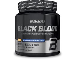 BioTechUSA Zwart Bloed NOX+ | Pre-Workout Formule | met cafeïne, creatine en tyrosine | Suikervrij | 340 g | Blueberry-lime