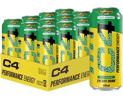 C4 Energy Drink - 12x 500 ml - Millions Apple