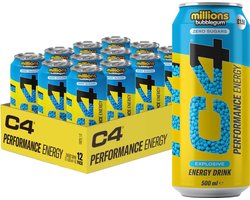 C4 Energy Drink - 12x 500 ml - Millions Bubblegum
