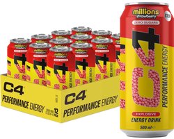 C4 Energy Drink - 12x 500 ml - Millions Strawberry