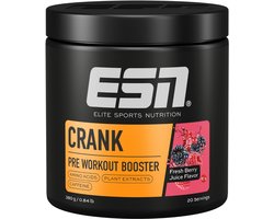 ESN Crank – Fresh Berry Juice – 380 g – Pre-Workout Booster met Citrulline voor een Optimale Trainingsbeleving – 100% Vegan – Gemaakt van Zuiver Plantaardige Grondstoffen – Made in Germany