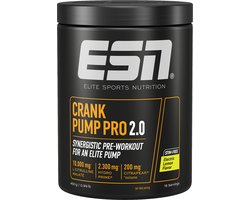 ESN Crank Pump Pro, Electric Lemon, 450 g, 15 Porties, Pre Workout Booster met L-Citrulline Malate - Vegan - Gemaakt in Duitsland