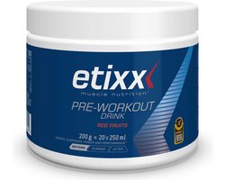 Etixx Pre-Workout - Muscle Nutrition - Supplementen - 200 gram - Rode Vruchten - Optimaliseer prestaties tijdens training - Zonder acesulfaam of aspartaa - Natuurlijke smaakstof en kleurstof