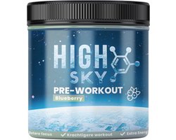 Highsky Pre Workout - Bosbes/Blueberry Smaak - Energie voor Training - Pre-Workout - 300 gram - 30 Servings