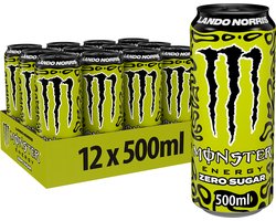 Monster Energy Lando Norris Zero Sugar - energydrank met taurine en cafeïne - 12 blikken