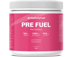 MyBodyFuel - Pre Workout - Raspberry - Pre-Workout - Per Scoop 160 mg Cafeïne - 300 gram
