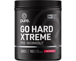 Pure. Go Hard Pre-Workout - Red Fruit - 300g - 30 servings - magnesium en vitamine C – suikervrij – fitness