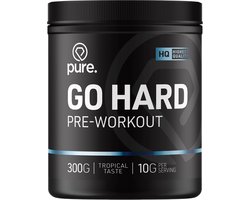 Pure. Go Hard Pre-Workout - Tropical - 300g - 30 servings - magnesium en vitamine C – suikervrij – fitness