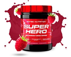 Scitec Nutrition® - Superhero Pre-Workout (285 gram - Wild Raspberry) - Framboos - 30 doseringen - pre workout met extra caffeine - poeder