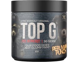 Top G Pre Workout Energy Peruvian Punch - 420 gram - 30 servings - Pre-Workout met Caffeine, Beta Alanine, L-Citrulline, L-Tyrosine, Taurine en Choline - Verhoog je Focus en Energie voor Fitness en Krachttraining - Energy Drink - Slechts €34.95