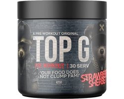 Top G Pre Workout Energy Strawberry Sherbet - 420 gram - 30 servings - Pre-Workout met Caffeine, Beta Alanine, L-Citrulline, L-Tyrosine, Taurine en Choline - Verhoog je Focus en Energie voor Fitness en Krachttraining - Energy Drink - Slechts €29.99