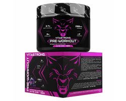 Vegan Potent Pre-Workout 300g – L-Citrulline, Beta-Alanine, Cafeïne, Taurine, AstraGin, Panax Notoginseng – 24 Porties, Bosvruchten – Gemaakt in Italië