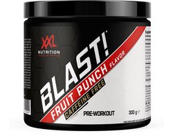 XXL Nutrition - Blast! Pre Workout Zonder Cafeďne - Citruline Malaat, Beta-Alanine, Taurine & Arganine AKG - Pre Workout Energy Drink Supplement Krachttraining - Diverse Smaken - Fruit Punch Cafeďnevrij - 300 Gram (30 doseringen)