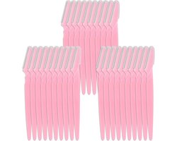 30x Wenkbrauwtrimmer & Gezichtsscheermes voor Precisie Ontharing Mannen en Vrouwen