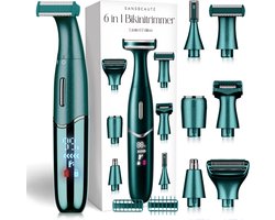 6-in-1 Bikinitrimmer - Sansbeauté® - Gezicht - Oksels - Benen - Bikinilijn - Wenkbrauw Trimmer - Gezichtsontharing Dames - Intieme Zone - Ladyshaves Bikini - Ontharingsapparaat Electrisch
