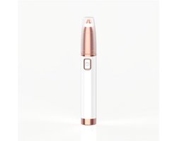 ARAMO® - Premium Metalen USB Elektrische Wenkbrauw Trimmer - Epilator - Mini Lippenstift Scheerapparaat - Wit.