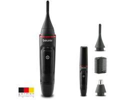 Beurer MN3X Precisietrimmer – Voor Wenkbrauwen, Neus- en Oorhaar – Inclusief 3 Opzetstukken – Spatwaterdicht (IPX4) – Draadloos – 3 Jaar Garantie