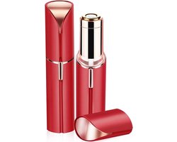 Dames Gezichtshaar Verwijderaar – Mini Lady Shaver – Pijnloze Elektrische Ontharing – Lippenstift Ontwerp – Draagbaar & Oplaadbaar – Roode