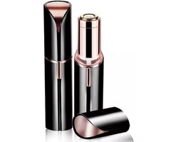 Dames Gezichtshaar Verwijderaar – Mini Lady Shaver – Pijnloze Elektrische Ontharing – Lippenstift Ontwerp – Draagbaar & Oplaadbaar – Zwart