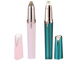 Gsedaox-Wenkbrauw Trimmer-Gezichtsontharing Dames-Pijnloos wenkbrauwscheerapparaat-voor gezicht, wenkbrauwen, lippen en neus-Roze + Groen