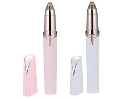 Gsedaox-Wenkbrauw Trimmer-Gezichtsontharing Dames-Pijnloos wenkbrauwscheerapparaat-voor gezicht, wenkbrauwen, lippen en neus-Roze + Wit