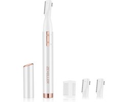 Precisie Wenkbrauw- en Gezichtshaartrimmer met Kam - Pijnloos Elektrisch Ontharen