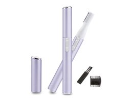 Precisietrimmer - Trimmer lila - Wenkbrauw Trimmer - Trimmer - Gezichtshaar verwijderen - Wenkbrauw epilator - Gezicht Ontharing - Epileer apparaat - met batterij