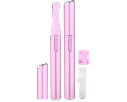 Precisietrimmer - Wenkbrauw Trimmer - Gezichtshaar verwijderen - Gezicht Ontharing - Trimmer - Wenkbrauw epilator - Wenkbrauw scheermesje - Gezichtsepilator - Lip epilator - Epileer apparaat - Dames - Heren - Roze