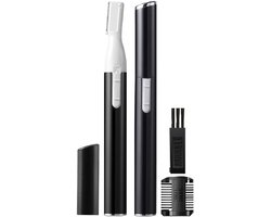 Precisietrimmer - Wenkbrauw Trimmer - Gezichtshaar verwijderen - Gezicht Ontharing - Trimmer - Wenkbrauw epilator - Wenkbrauw scheermesje - Gezichtsepilator - Lip epilator - Epileer apparaat - Dames - Heren - Zwart